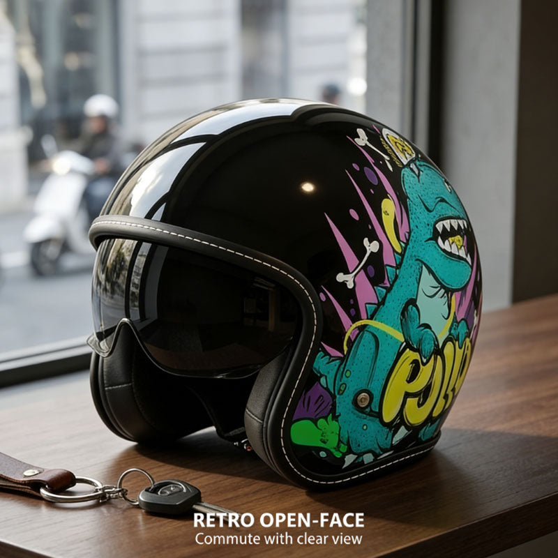 Retro motorcycle helmet, suitable for all seasons-I22