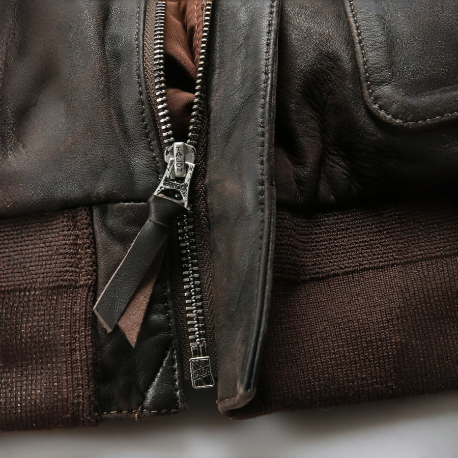 Vintage distressed A2 Pakistani goatskin flight jacket - A48