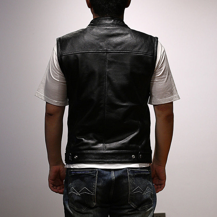 Harley vest sons of anarchy top layer cowhide motorcycle vest