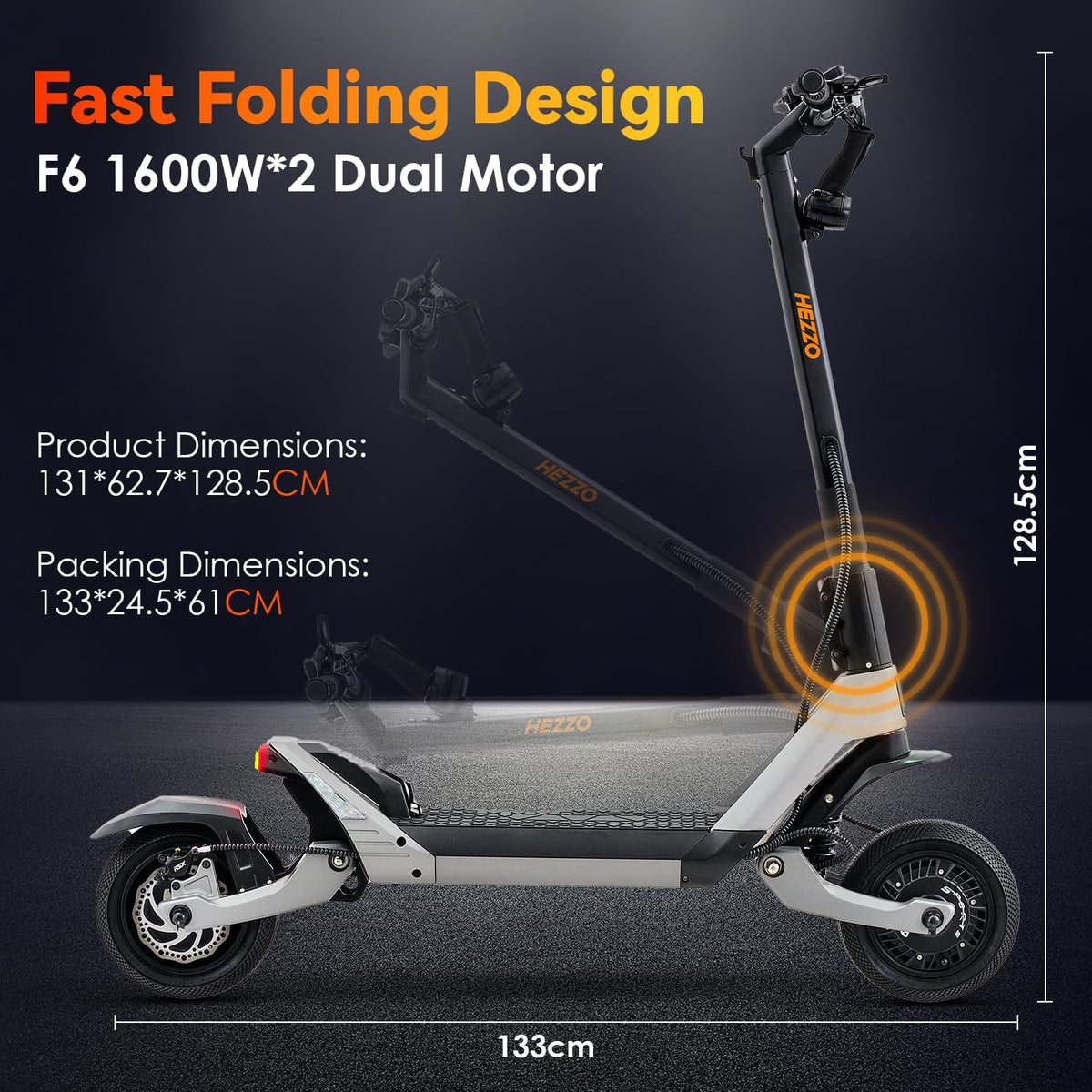 3200W Electric Scooter 23Ah 60V Battery 38 Miles Long Range - F6