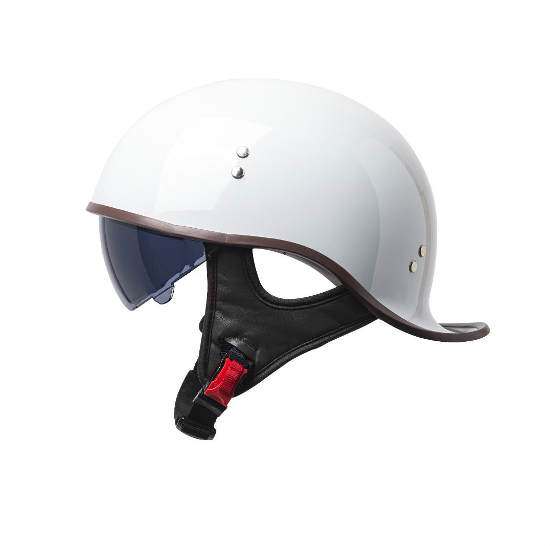 KTVMOTO Vintage Half Helmet with Visor – Retro Motorcycle Helmet-I277