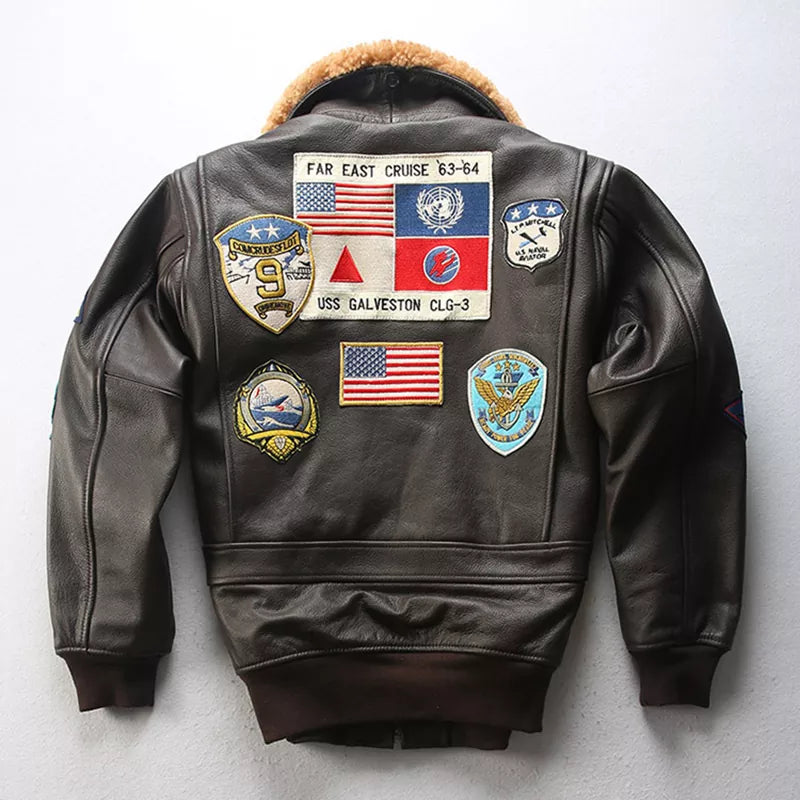 G1 flying cowhide jacket genuine leather casual jacket-A2