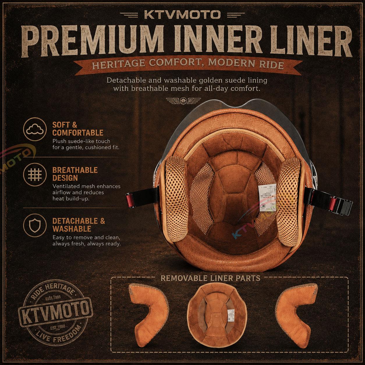 Retro leather convertible motorcycle helmet-I45