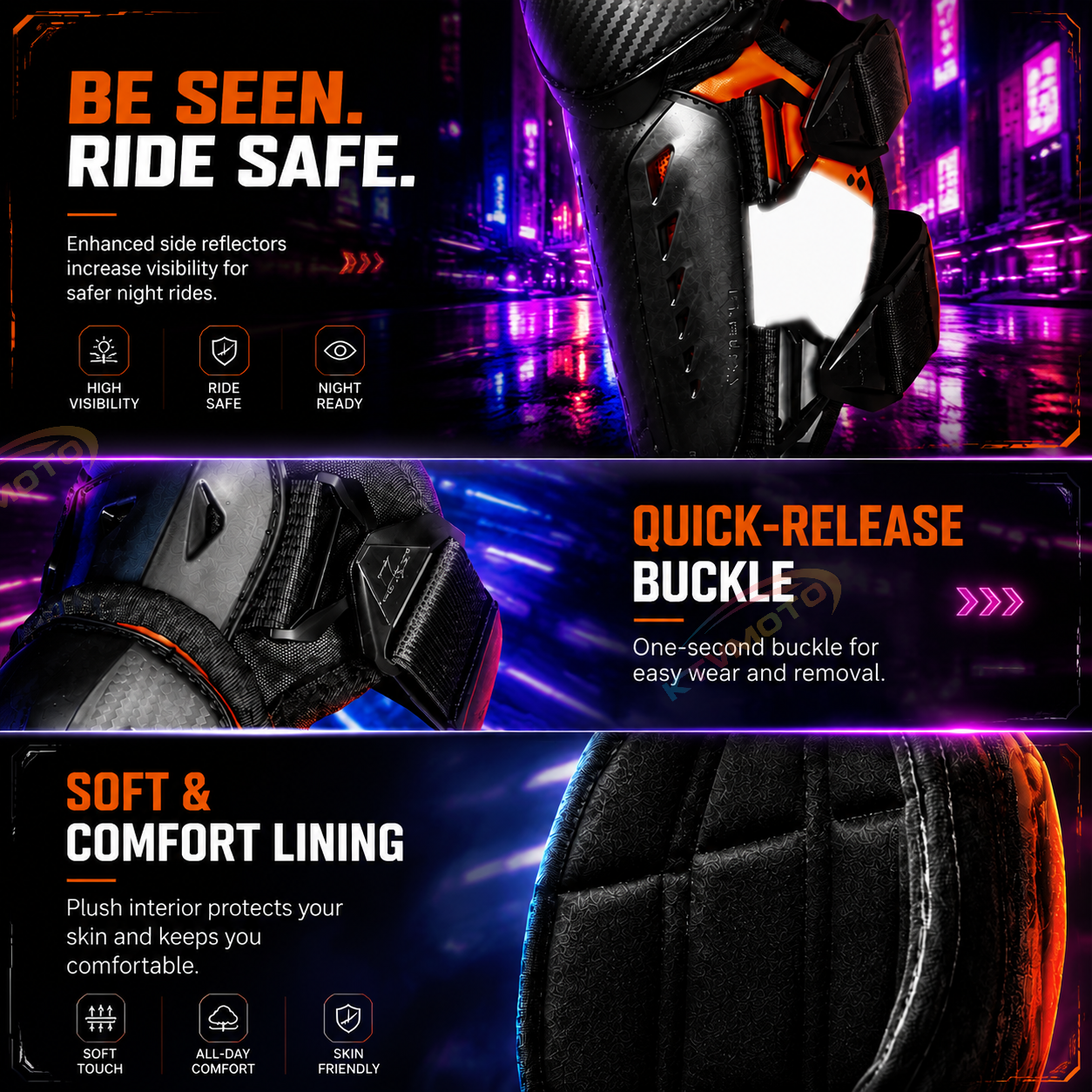 Motorcycle protective knee guards-Y37