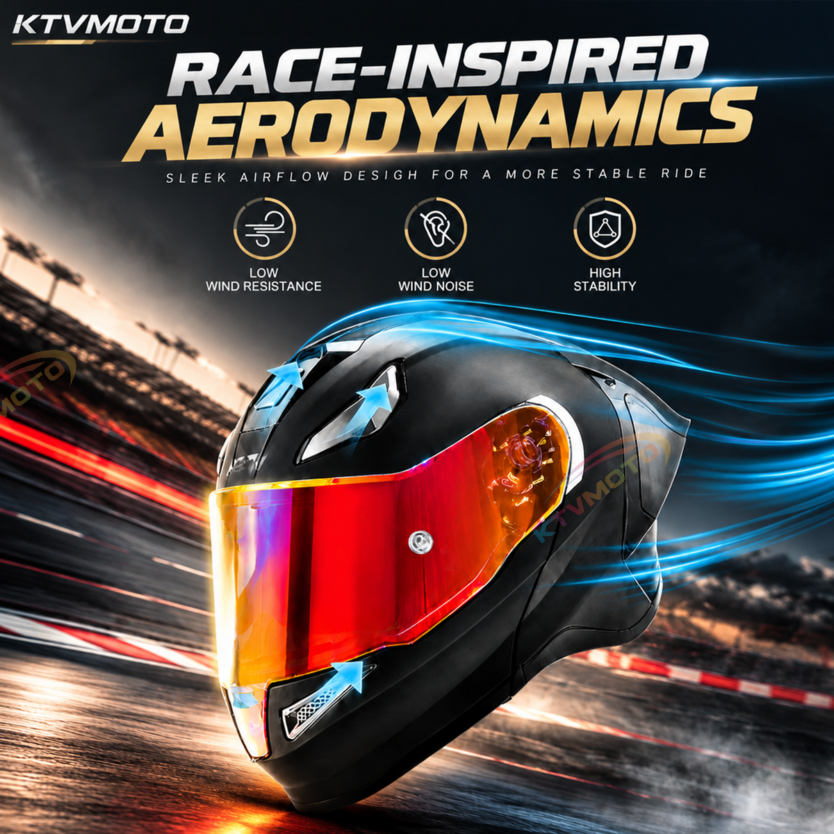 Modular Motorcycle Helmet for Cruising and Track Riding-I309
