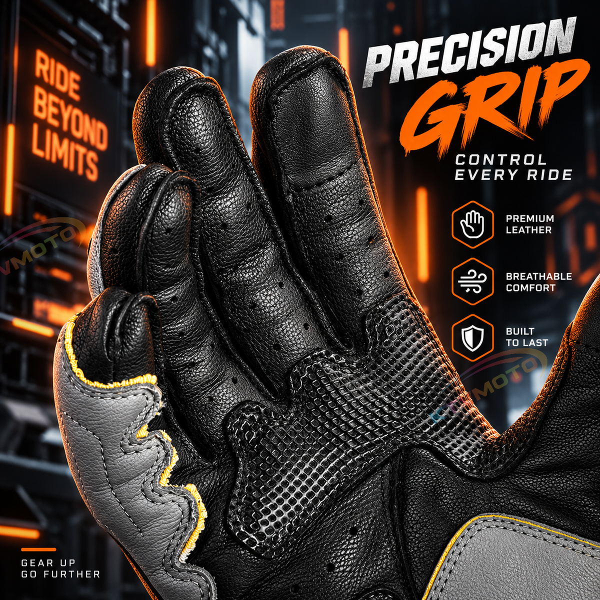 KTVMOTO Carbon Fiber Shell Windproof Motorcycle Riding Gloves-GT02