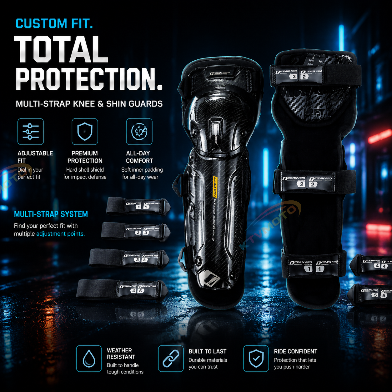 Carbon Fiber Motorcycle Knee Guards-Y47