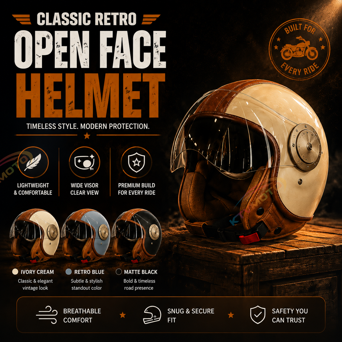 Dual-lens open-back Bluetooth motorcycle helmet-I27