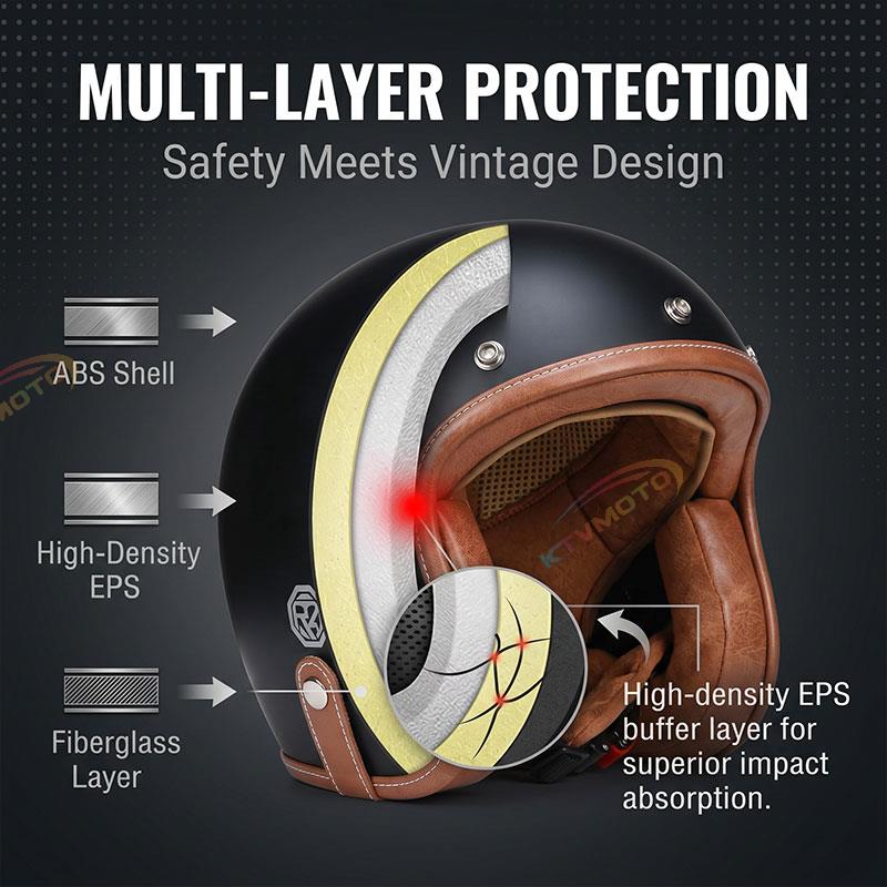 Retro rally motorcycle helmet-I24