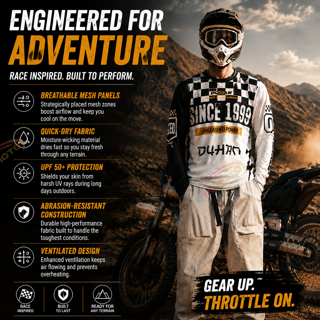 Retro-style breathable and sun-protective motorcycle riding gear-J106