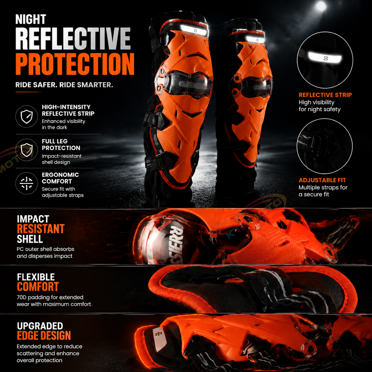 Motorcycle riding knee guards-Y33