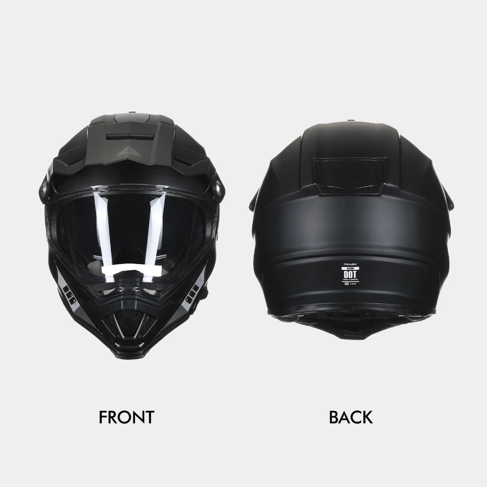 Full Face Motorcycle Helmet with Double Lenses Quick Clip Off-Road Motorcycle Helmet - I03