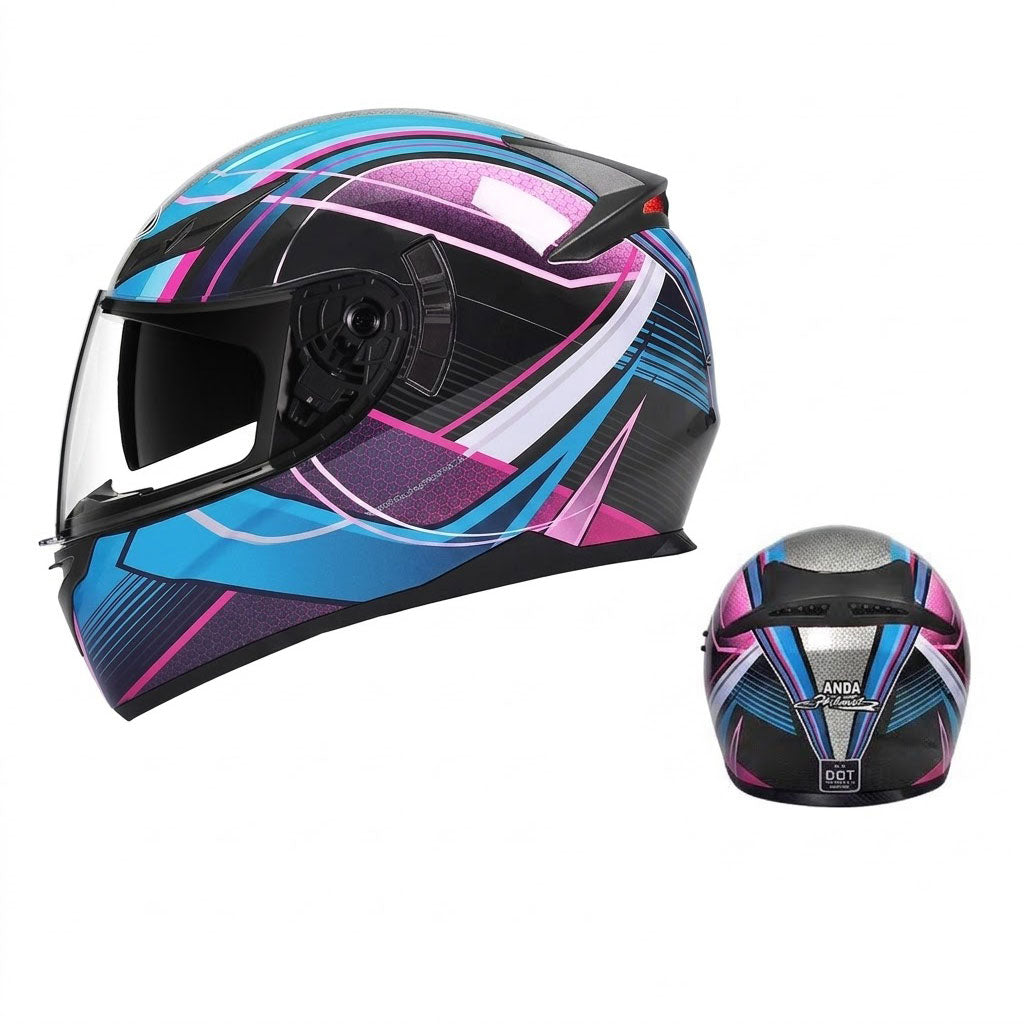 Retro full-face motorcycle helmet with goggles-I91