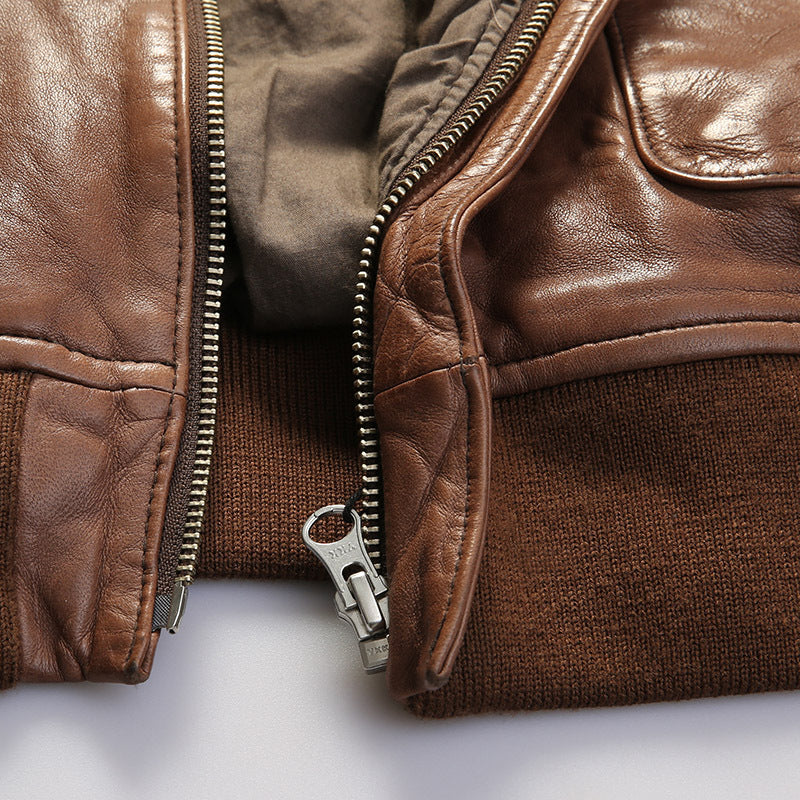 Retro American A2 Air Force Pilot Genuine Leather Jacket - A53