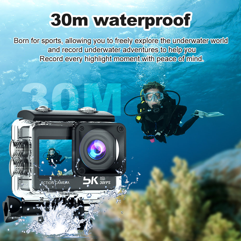 2.0 Inch Touch Screen Wi-Fi 170° Wide Angle 30M Waterproof Video Recording Action Camera-A01