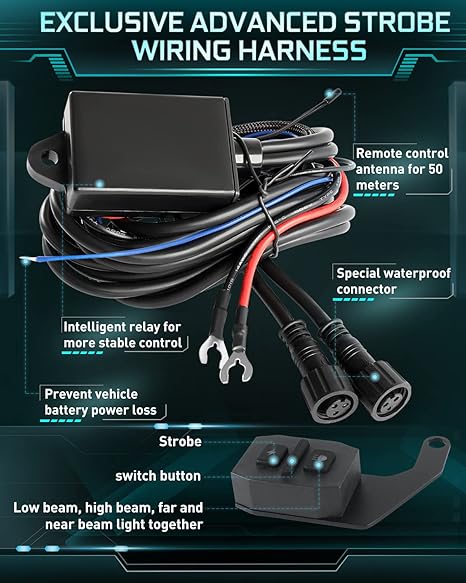100W Motorcycle Fog Light 5 Modes-2 Pack-D09