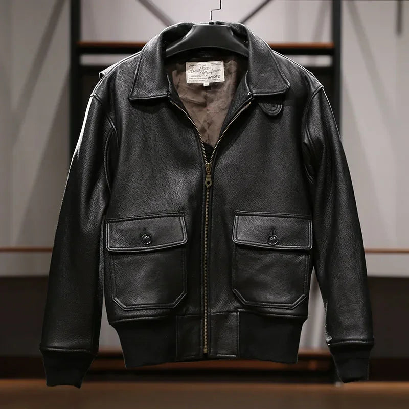 Air flight suit thick goatskin jacket-A14