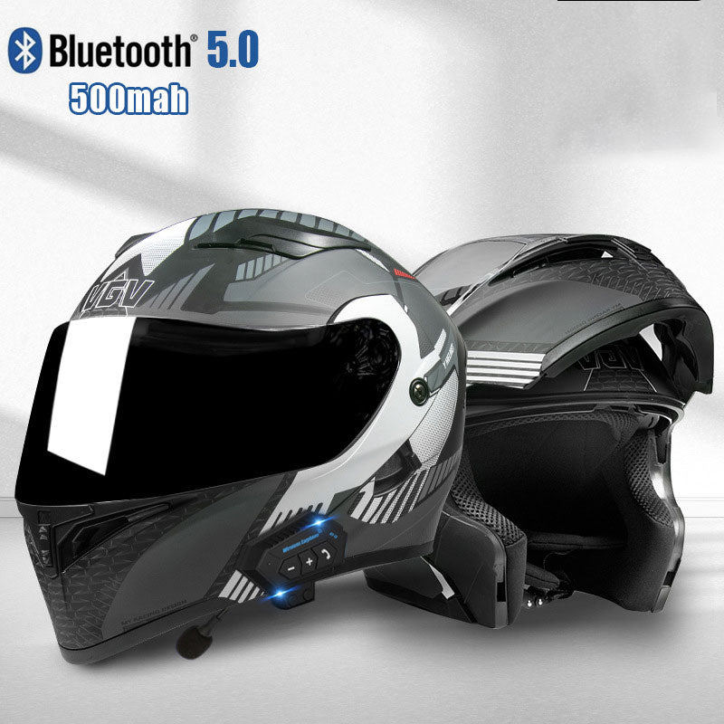 Dual Visor Flip Up Motorbike Graphic Helmet-I97