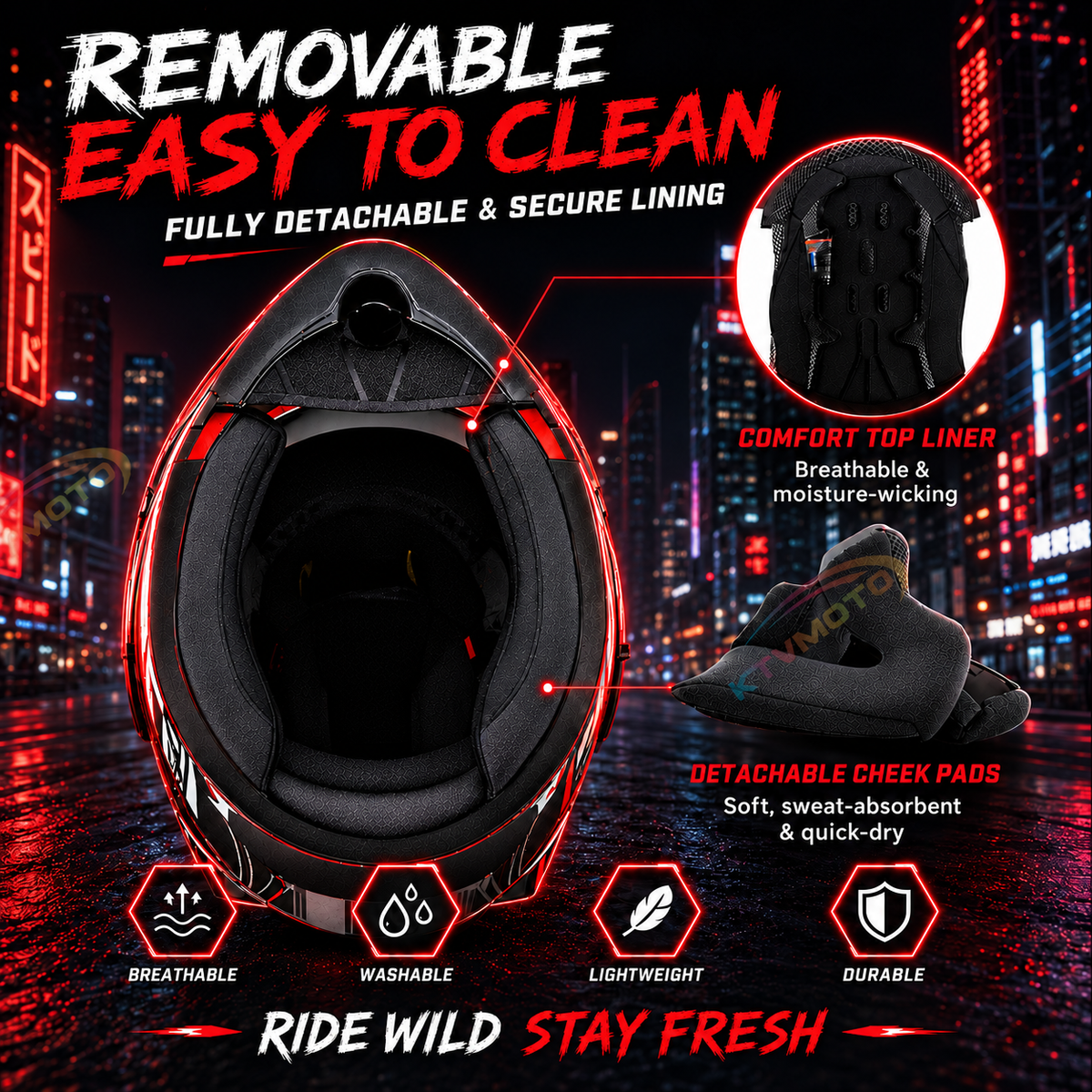 KTVMOTO Motorcycle colored lens flip helmet with built-in Bluetooth - I261