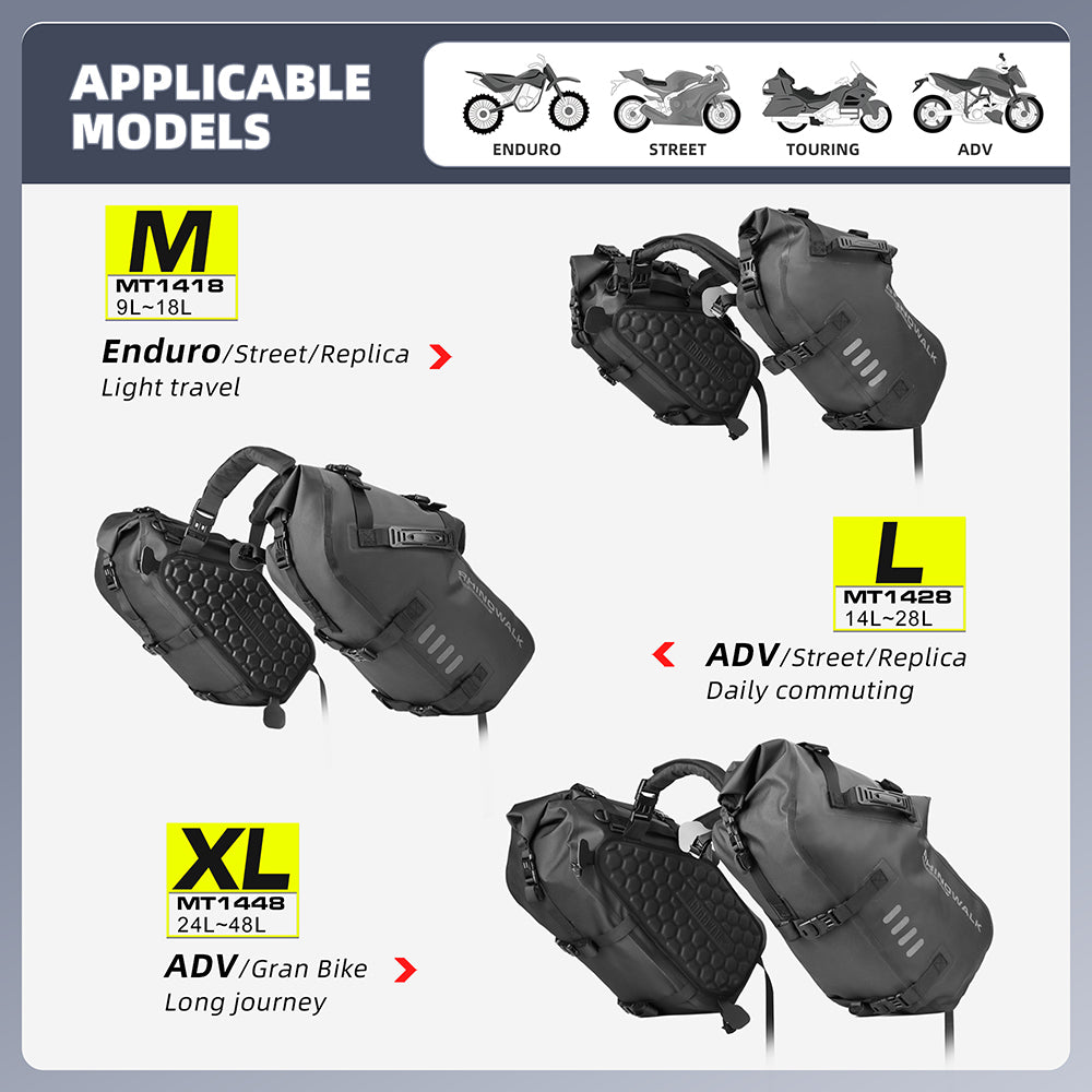 Motorcycle bag 100% waterproof 18L/28L/48L large capacity -B01