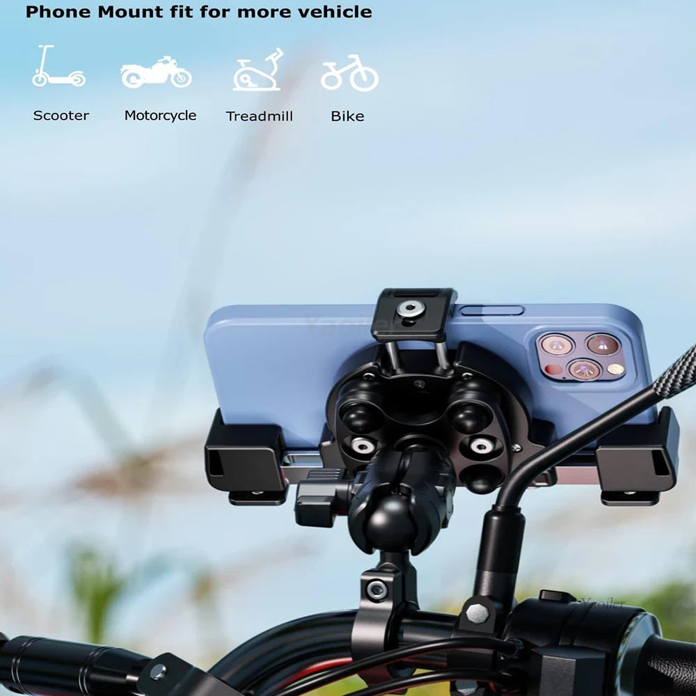 No-blocking camera shock-absorbing anti-theft motorcycle phone holder-M45