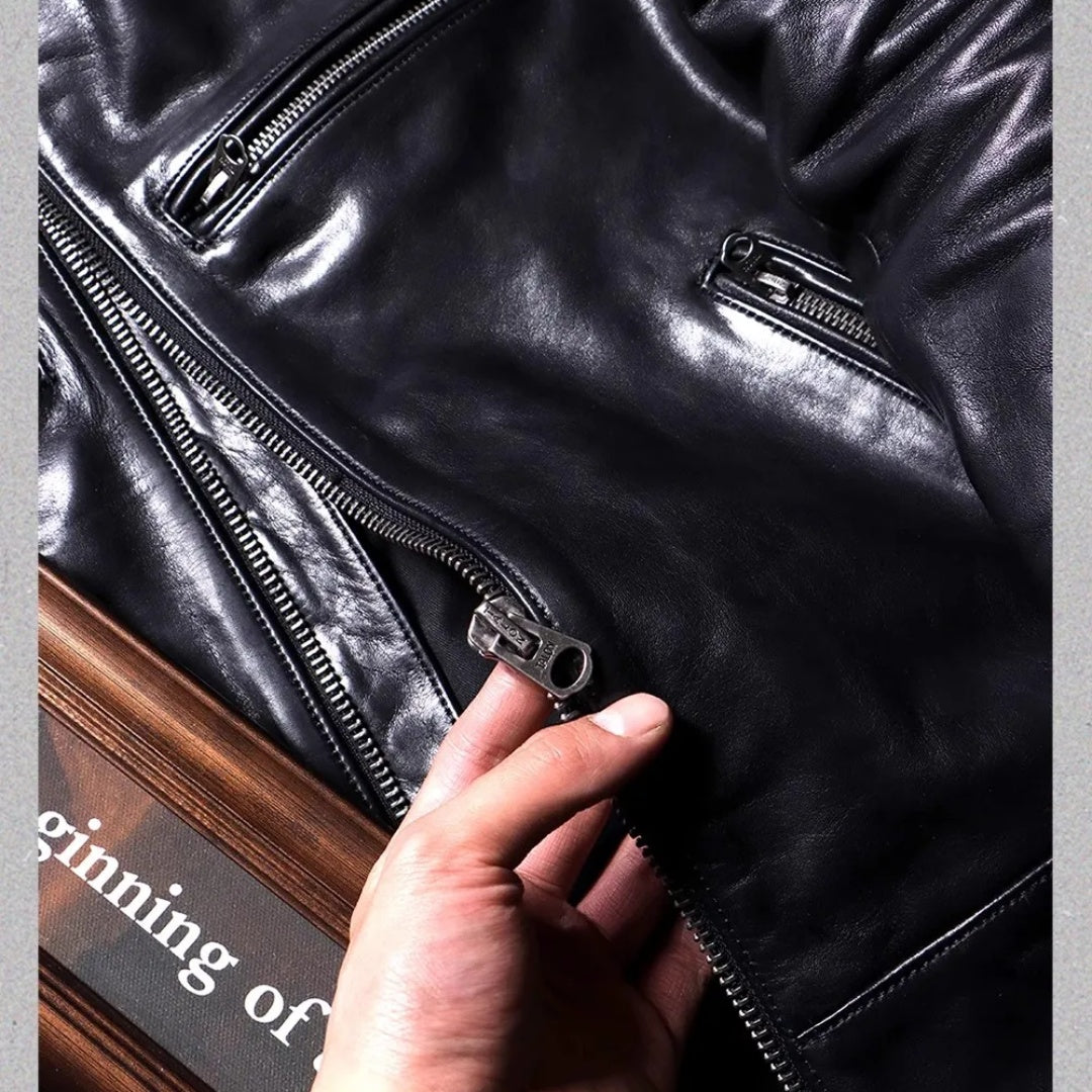 Beckham casual genuine leather jacket -A23