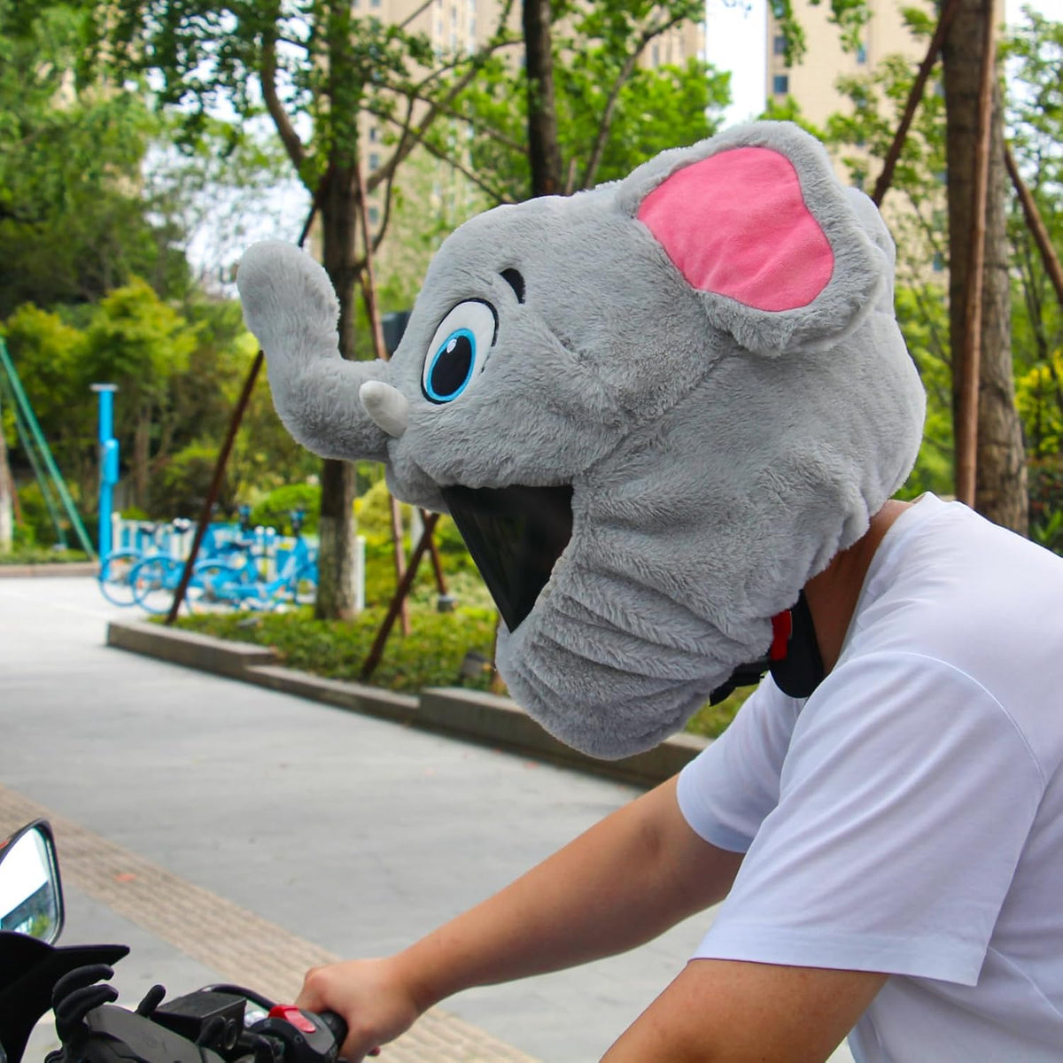 Funny motorcycle helmet covers-Elephant Gray