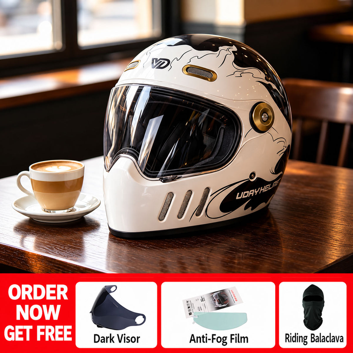 Retro Motorcycle Helmet Suitable for Cruiser Riding-I300