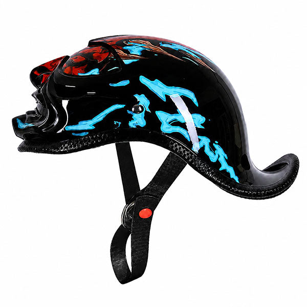 Classic ducktail motorcycle half-helmet Harley style — I41
