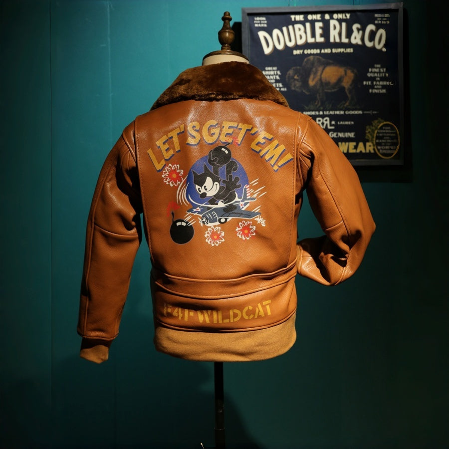 American-style Felix G1 Flight Jacket, made of genuine leather.-A50