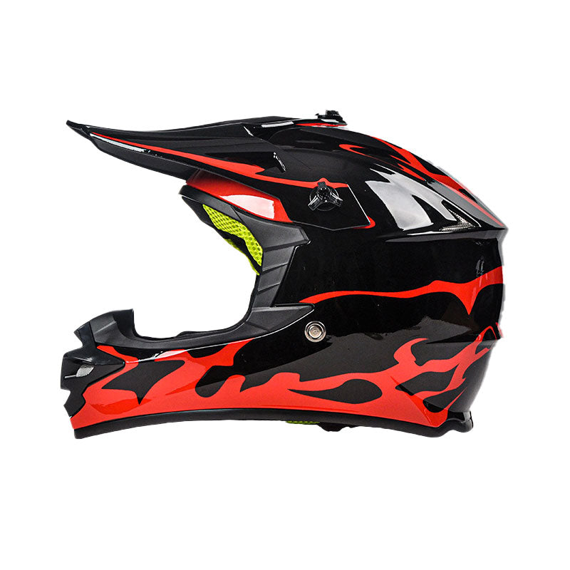 Blue Flame Off-Road Motorcycle Helmet — DOT Certified-I86