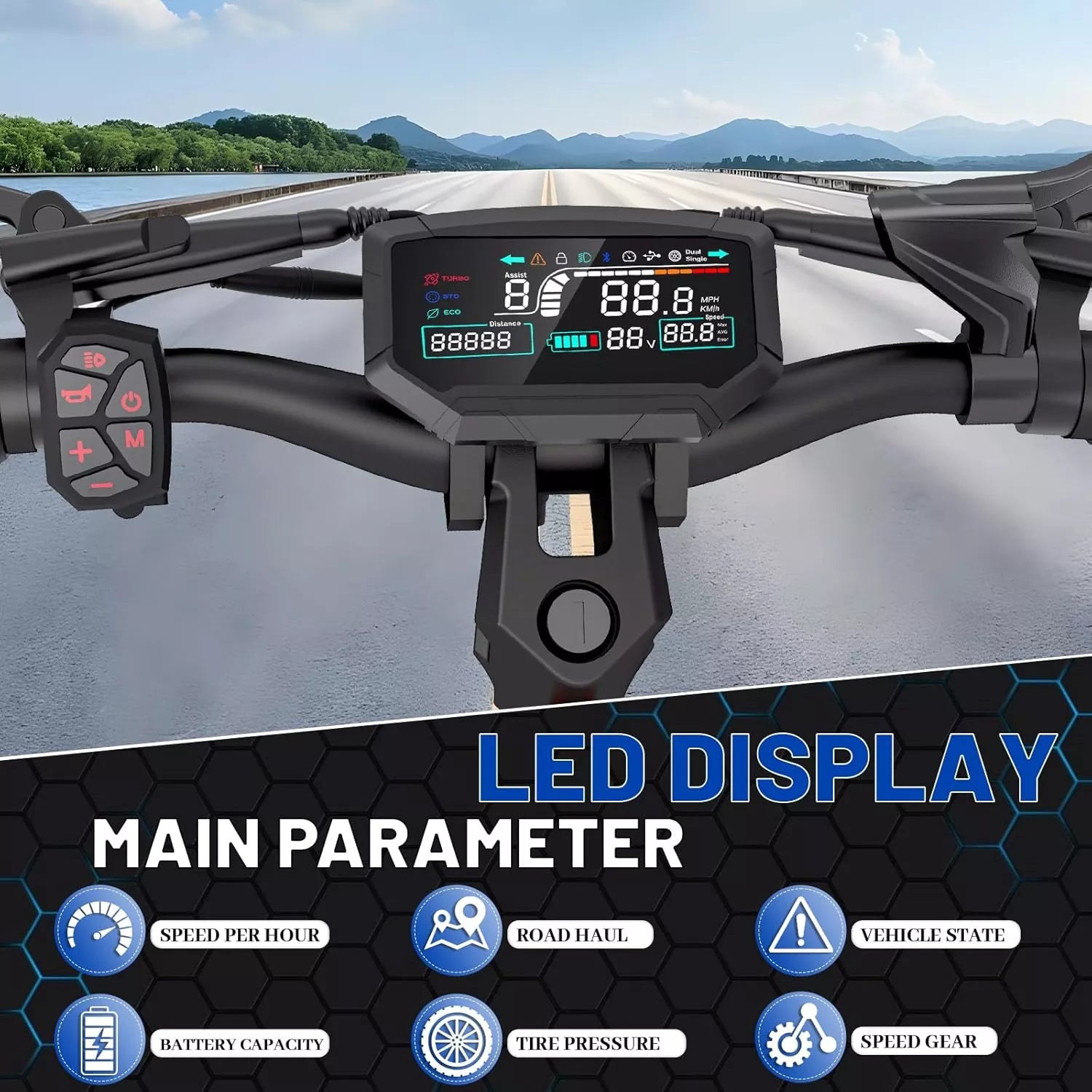 3600W Folding Electric Scooter, 50 Mile Range, 50 MPH - H9