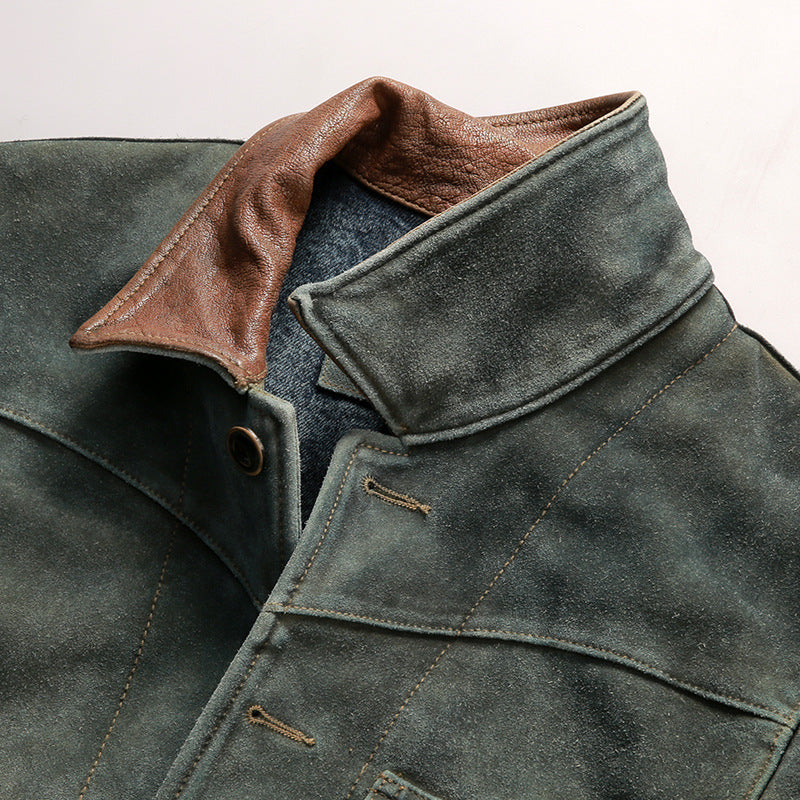 RL Three Pockets Genuine Leather American Vintage Jacket-A24