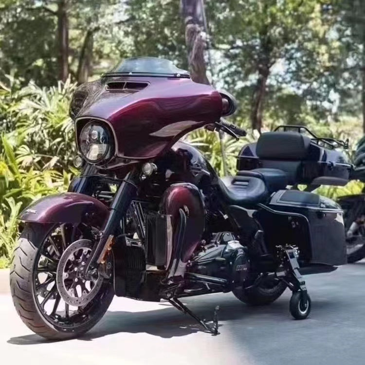 Harley-Davidson Touring Series FLH after 2009-Motorcycle Assisted Auxiliary Parking Bracket Landing Gear Smaller Wheels with Support