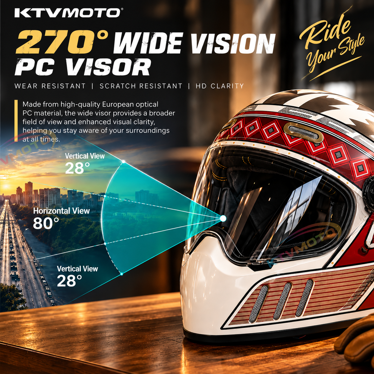 Retro Motorcycle Helmet Suitable for Cruiser Riding-I300
