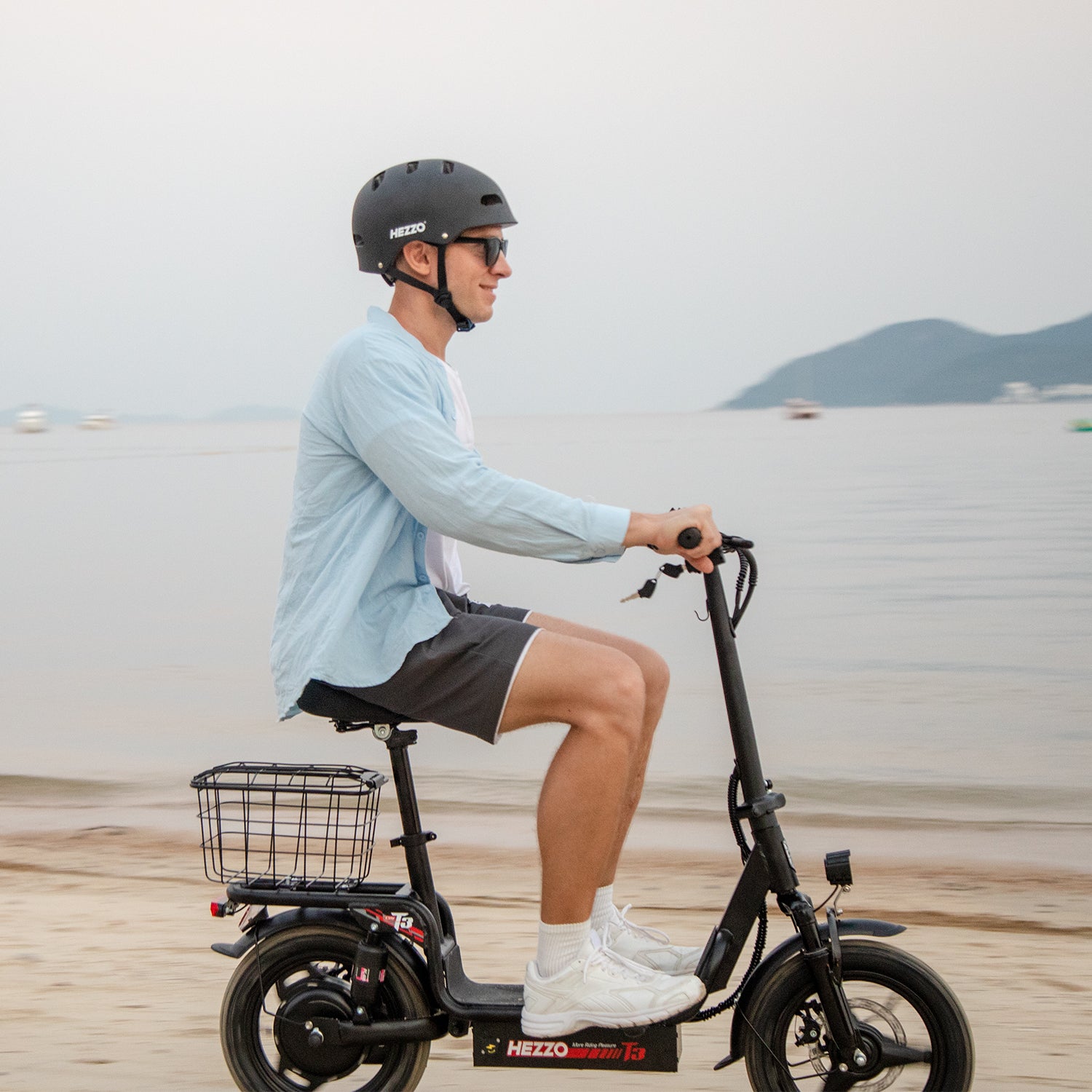 48V 15Ah Electric Scooter with Seat and Basket - T3