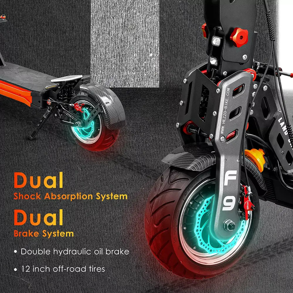 8000W Dual Motor Electric Scooter, 50 Mile Range, 56 MPH - F9