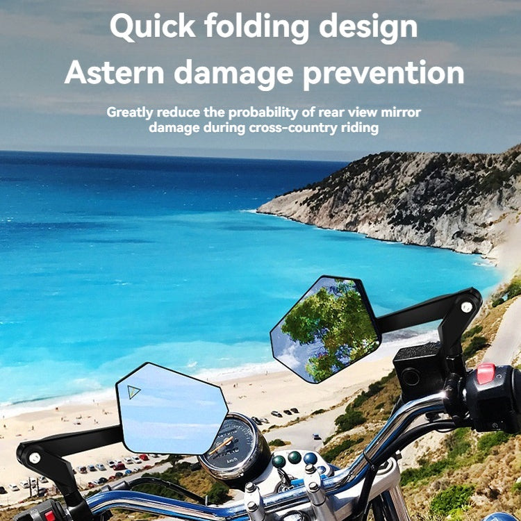 Motorcycle aluminum alloy folding reflective blind spot radar monitoring warning rearview mirror-L7