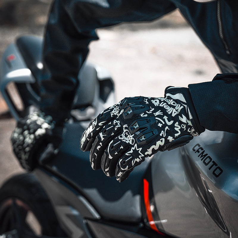CE certified luminous leather gloves-G20