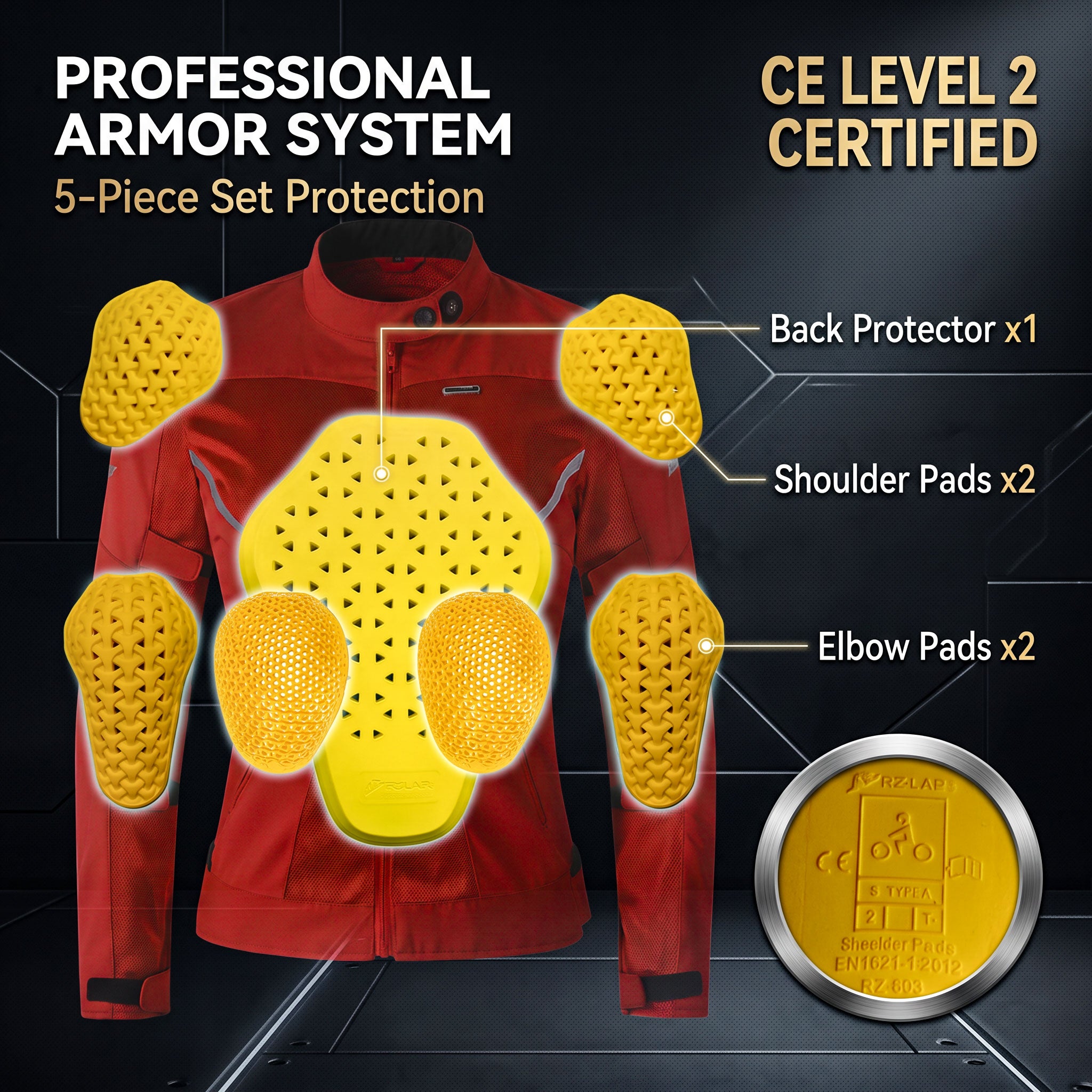 Women's motorcycle riding suit with breathable mesh(CE2)-J81