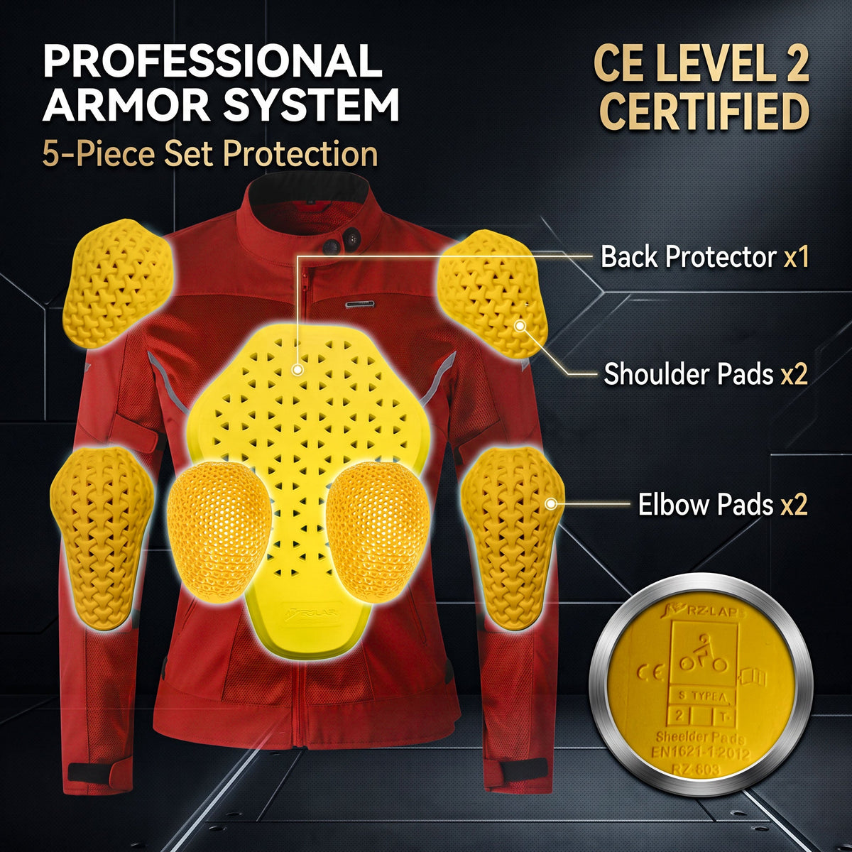 Women's motorcycle riding suit with breathable mesh(CE2)-J81