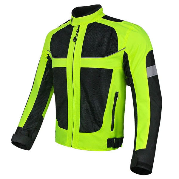 Breathable motorcycle riding gear with reflective elements-J100