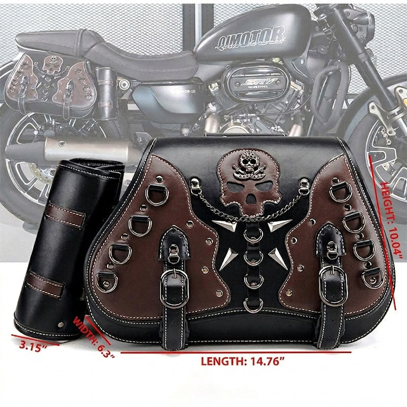 Retro Skull Motorcycle Saddlebag – B14