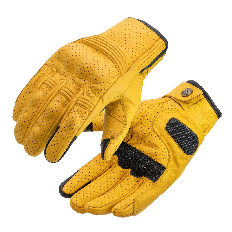 Genuine leather retro cruiser motorcycle gloves for all seasons-G95