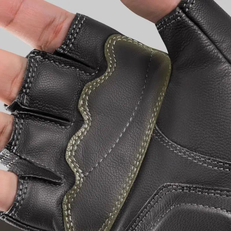 Vintage Leather Half Finger Gloves-G12