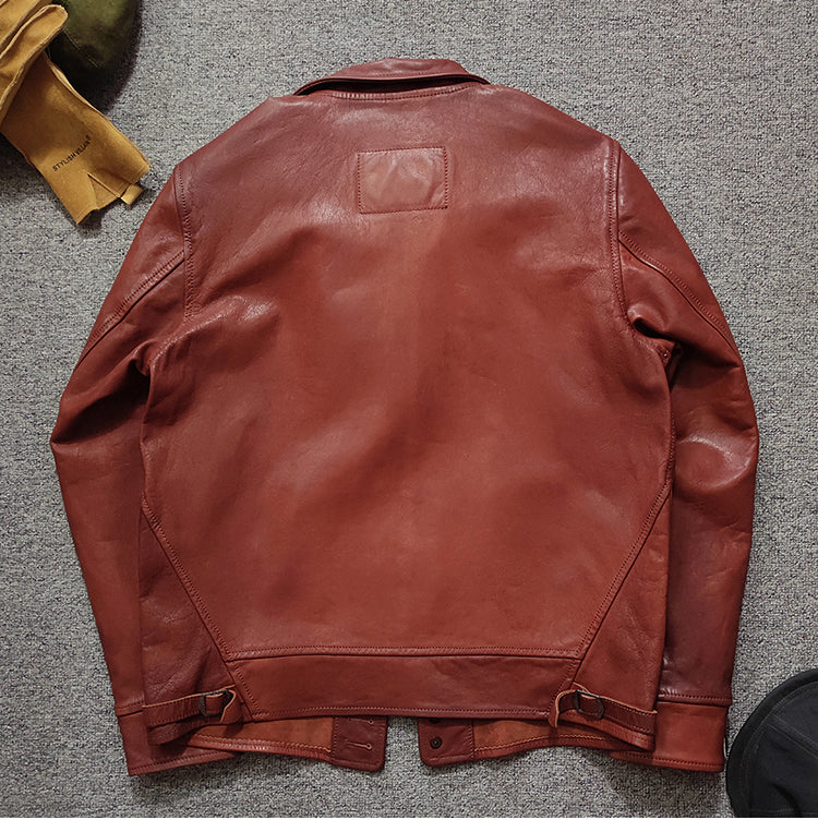 Einstein same style leather jacket genuine leather-A22