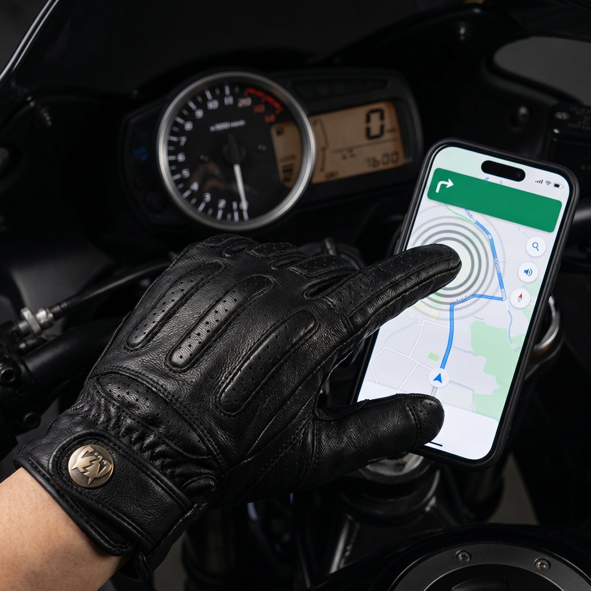 Retro Cruiser Motorcycle Gloves Genuine Leather Sheepskin Harley Crashproof