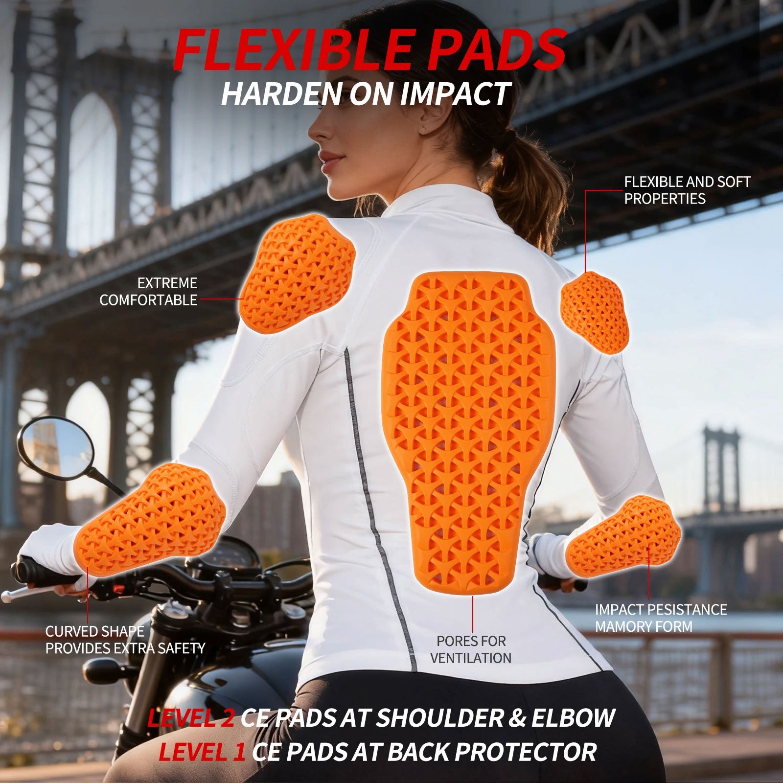 CE Women's Slim Fit Motorcycle Riding Suit with Removable Protective Pads-J35