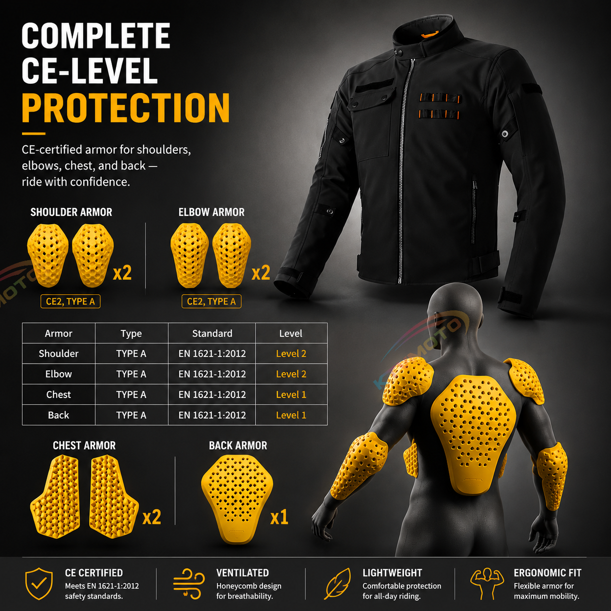 CE Windproof and waterproof motorcycle riding gear-J87