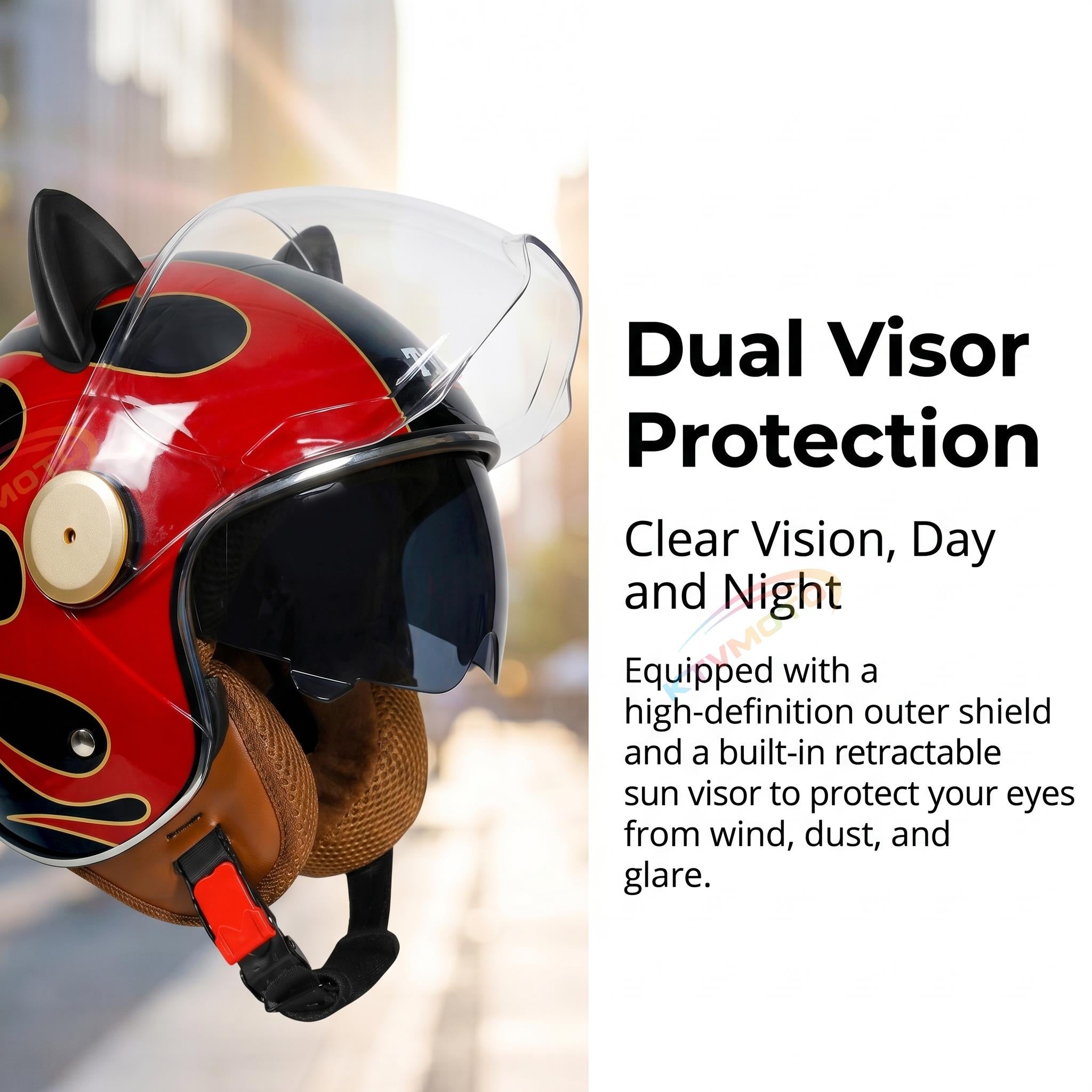 Cute cat ear motorcycle helmet-open design-I70